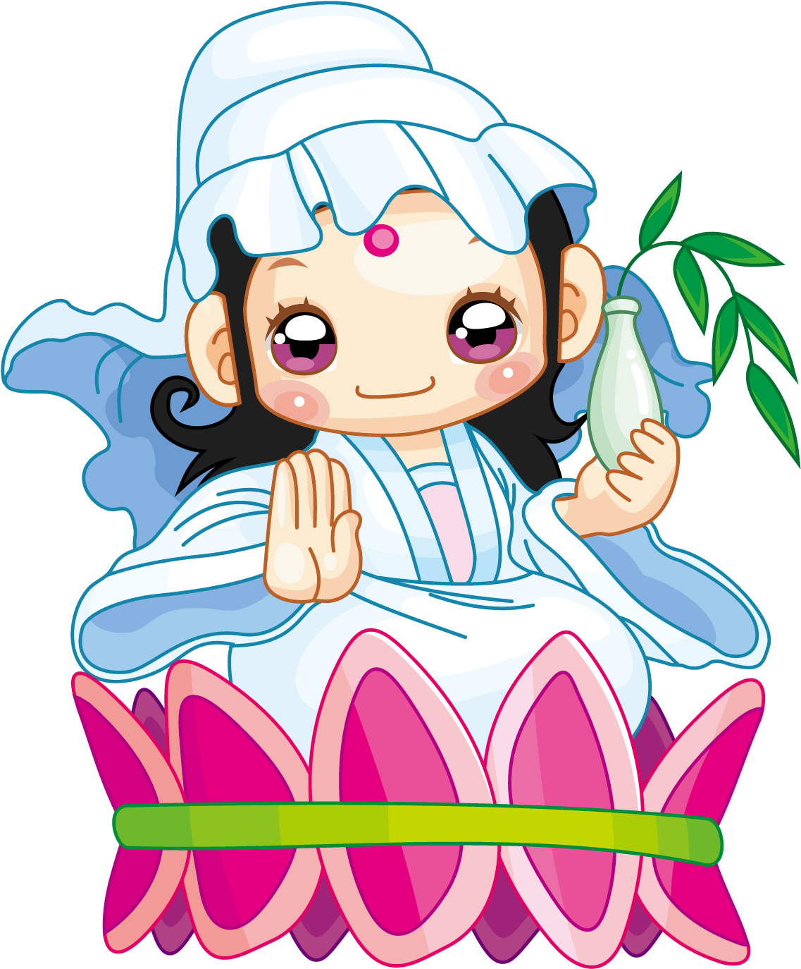 Xuanzang Guanyin Cartoon Illustration - 菩萨 卡通 (1500x1500)