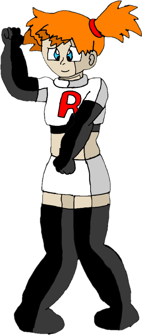 Misty Dancing In Team Rocket Uniform By Kaijuboy455 - Cartoon (571x1215)