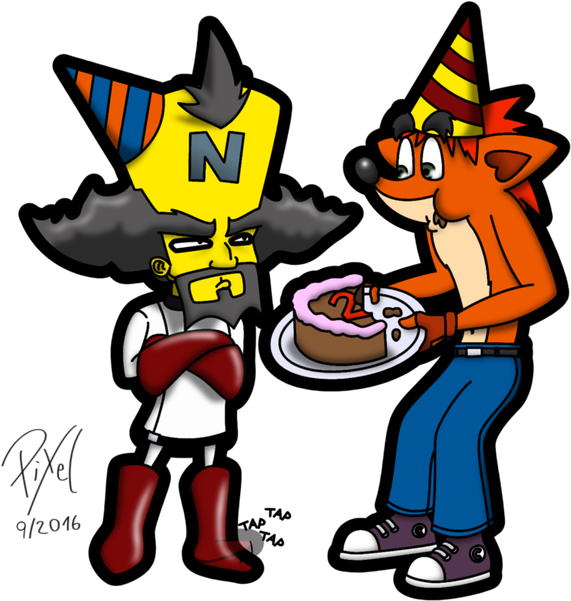 Happy Birthday, Crash By Thepixelworker - Cartoon (848x942)