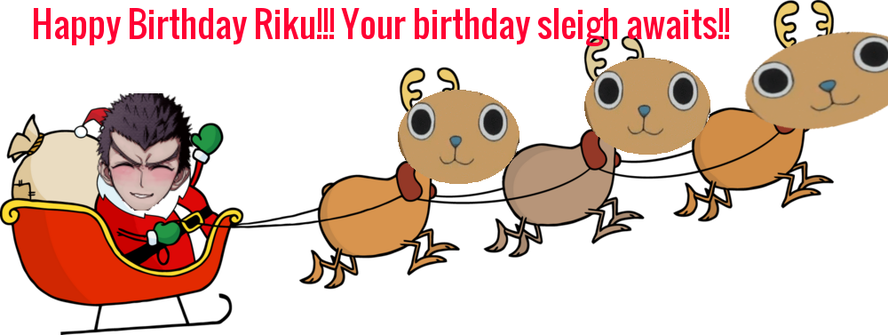 Nonrelatable Riku's Birthday Sleigh - Santa Sleigh And Reindeer (1000x377)