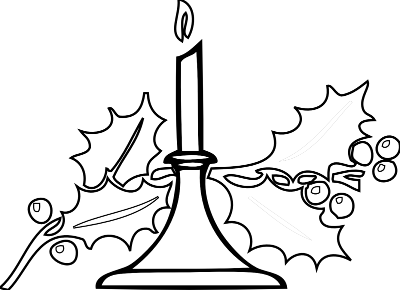 Pin Poinsettias Clipart Black And White - Black And White Clip Art Christmas (806x586)