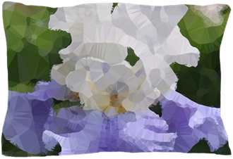 Purple Iris Floral Low Polygon Art Pillow Case - Cushion (350x350)