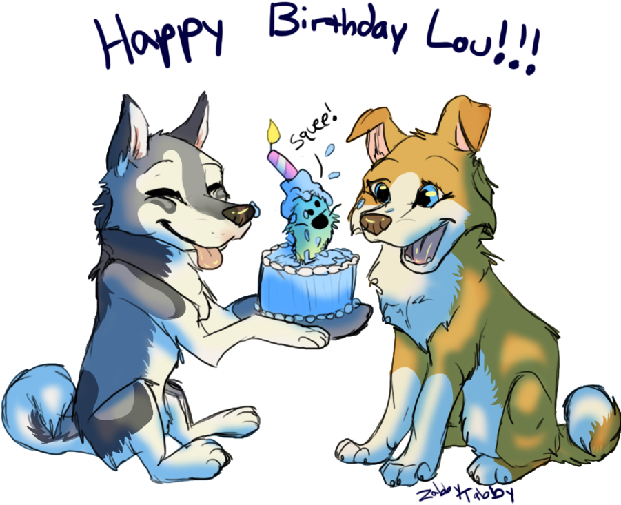 Happy Birthday Lou By Zabbytabby - Happy Birthday Lou Cake (900x756)