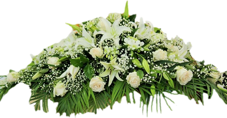 Sweet White - Lily Casket Spray Png (947x492)