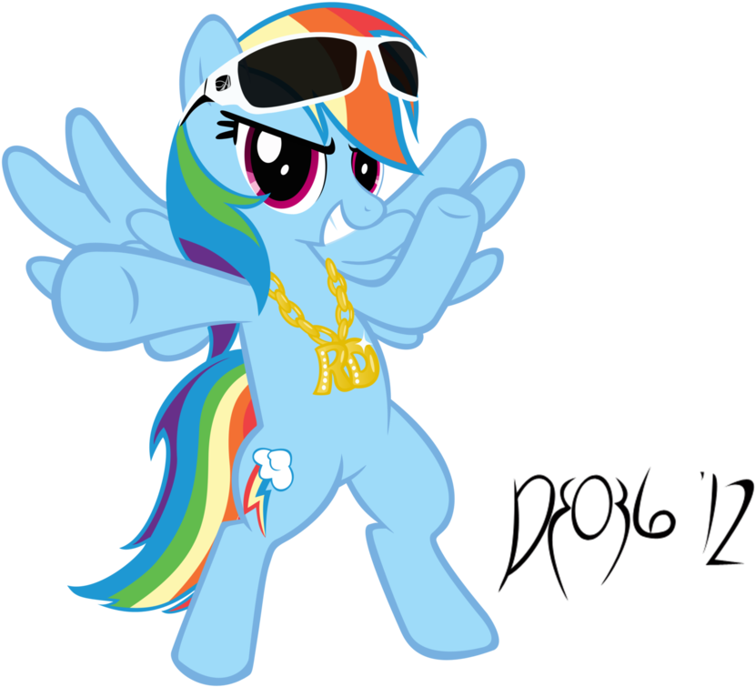 Attitude Rainbow Dash By Darkfire036 - Cartoon (892x896)