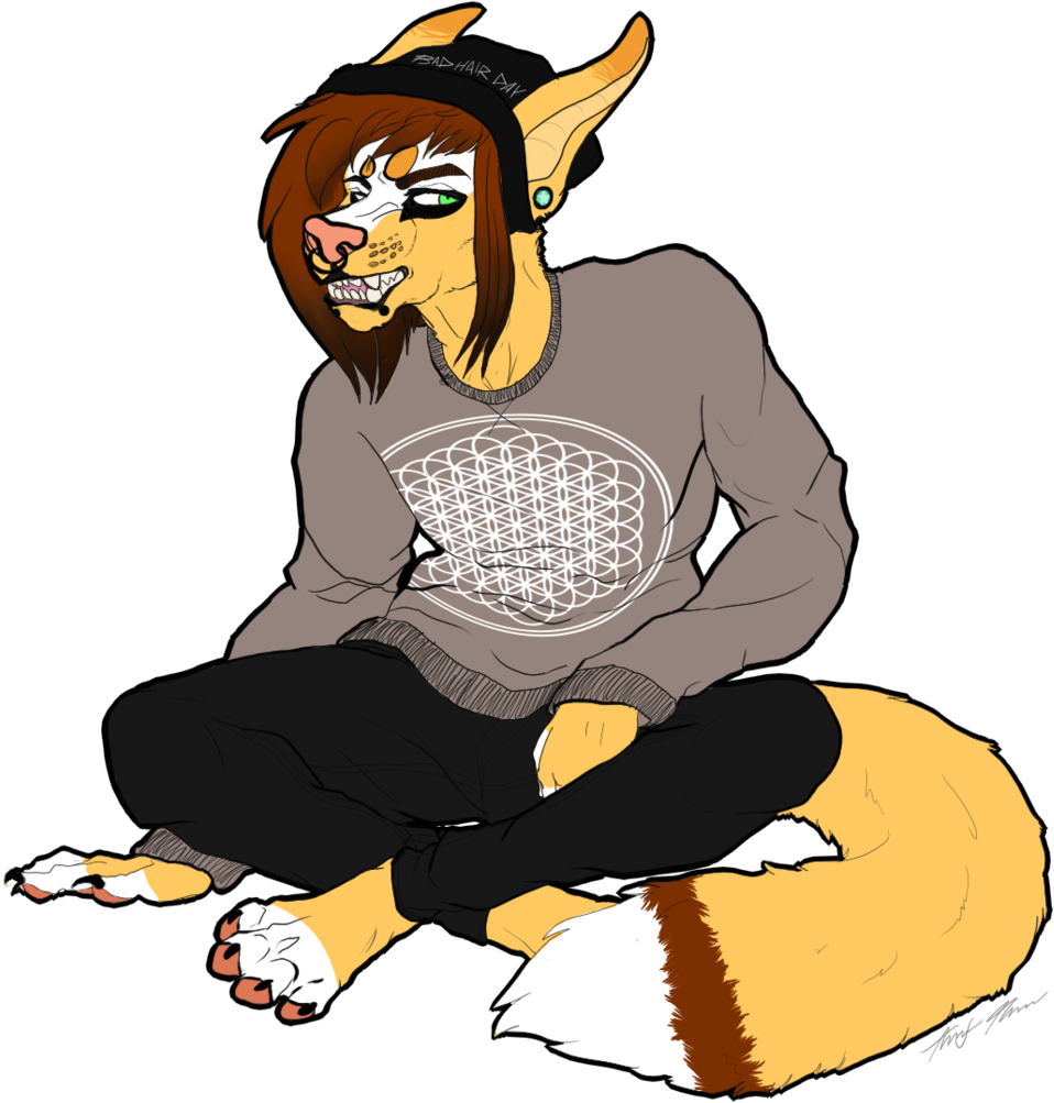//attitude Game Strong// By Furryguts - Sitting (1024x1095)