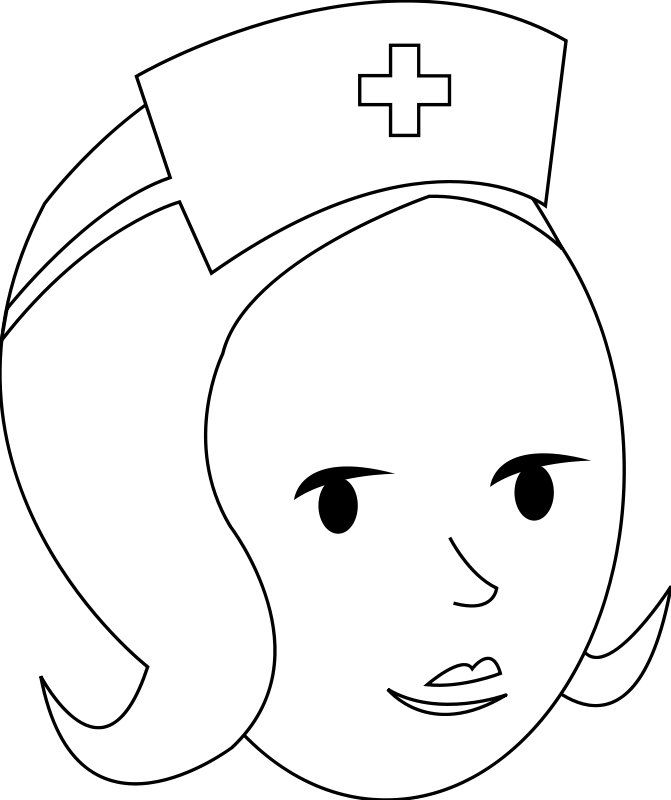 Nurse Clip Art - Nurse Notes Black And White Clipart (671x800)