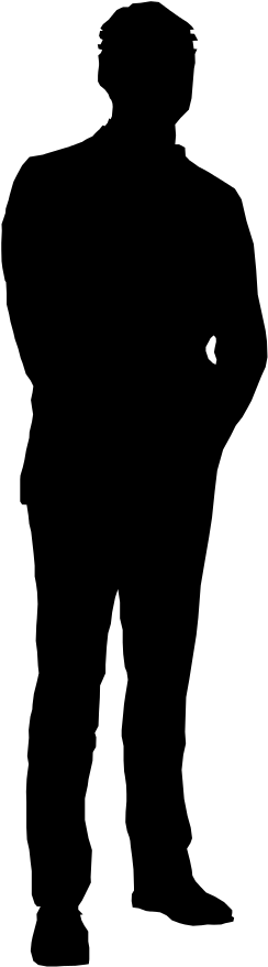 10 Man Standing Silhouette - Man Silhouette Png (314x937)