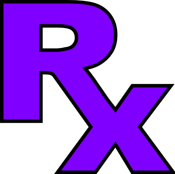 Purple Rx Clip Art - Rx Clipart (600x598)