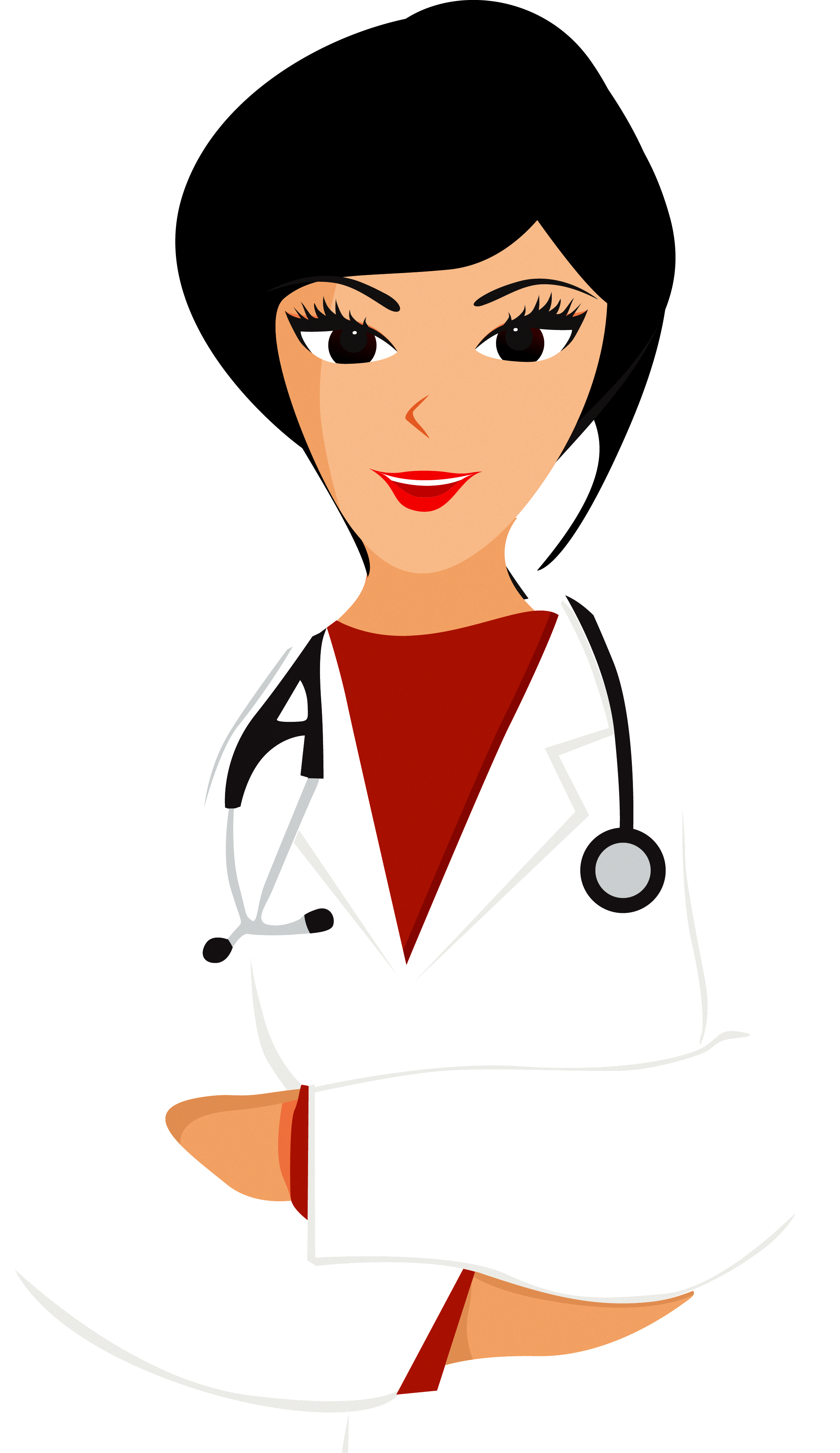 Doctors And Nurses - Nurse Clipart Black Hair (2244x3879)