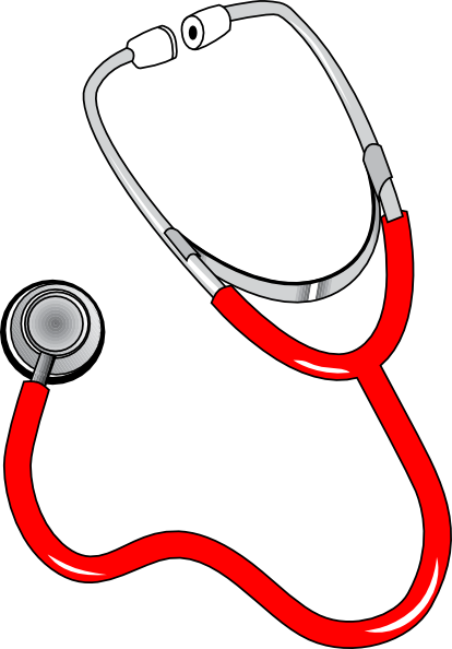 Red Stethoscope Clip Art At Clker - Stethoscope Clip Art (414x594)