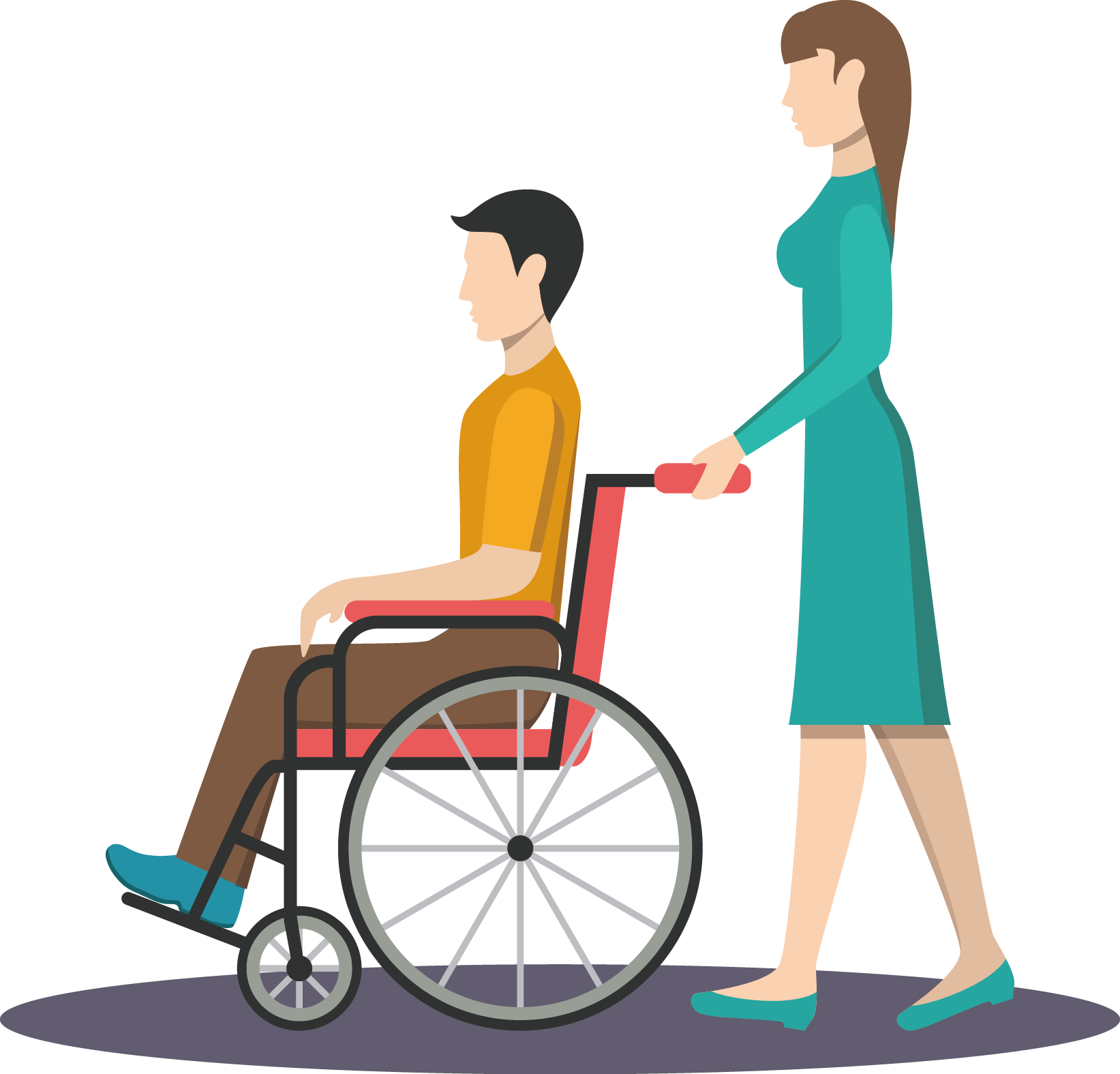 Wheelchair Patient Nursing Clip Art - Push Wheelchair (1643x1575)