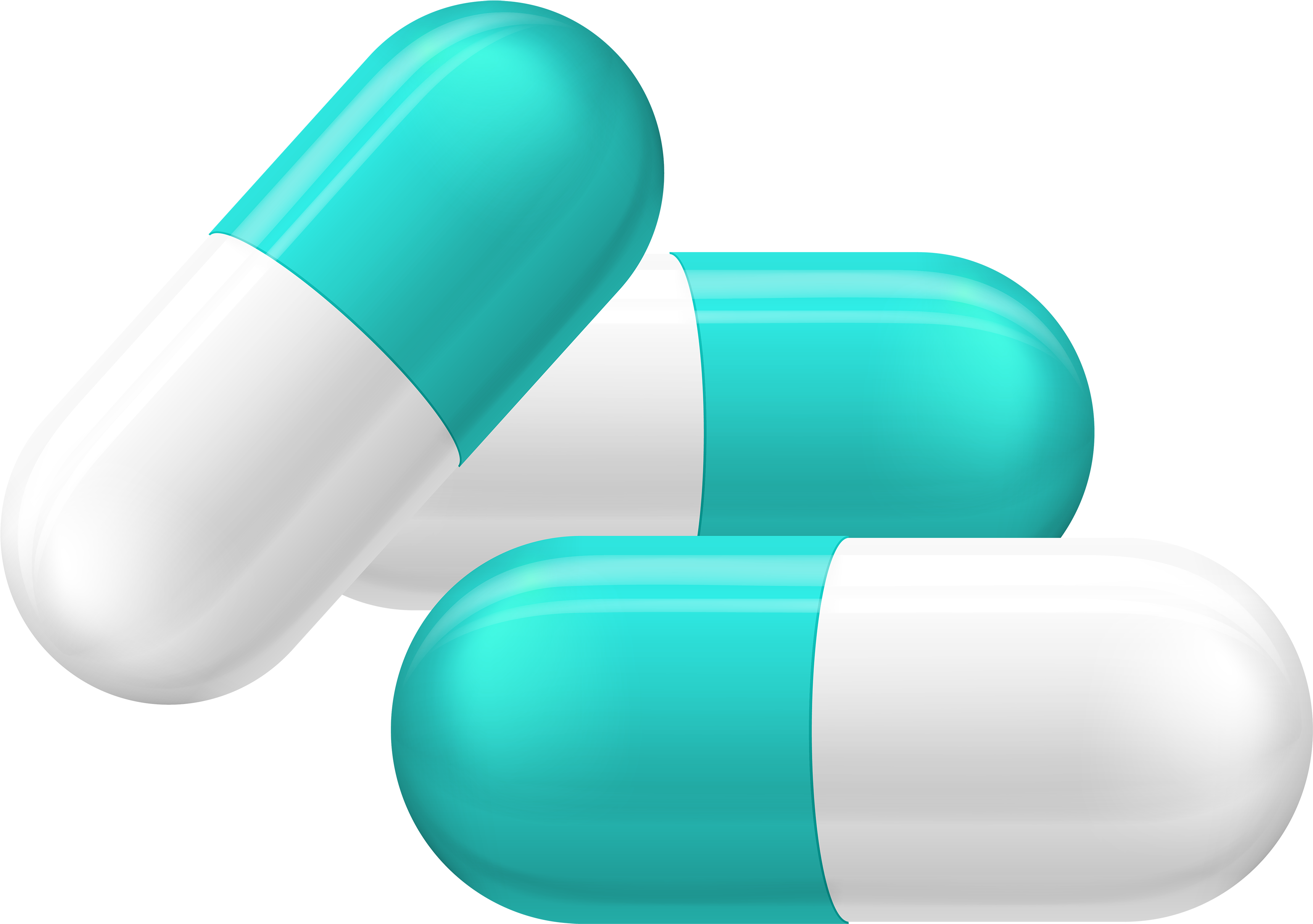 White And Blue Pill Capsules Png Clipart - Transparent Pill Clipart (3500x2464)