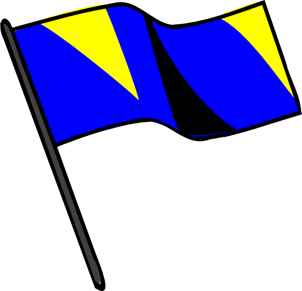 Go Back Gallery For Color Guard Clip Art Marching Band - Blue Black And Gold Flag (600x578)