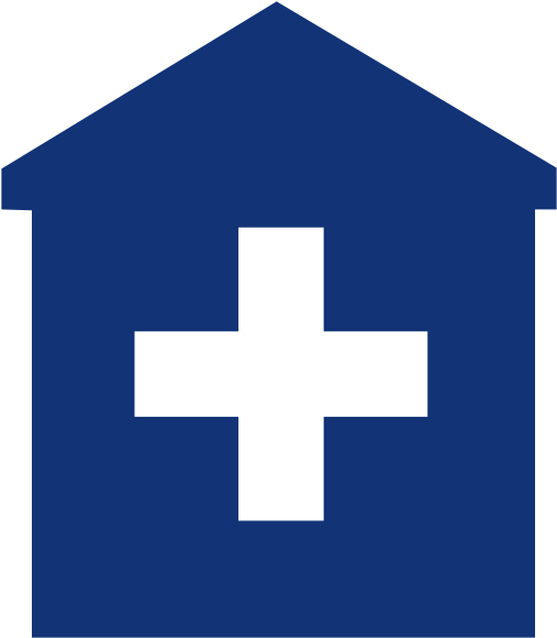 Primary Care Medical Home Blue Hospital Doctor Clip - Free Clipart Png Hospital (522x595)