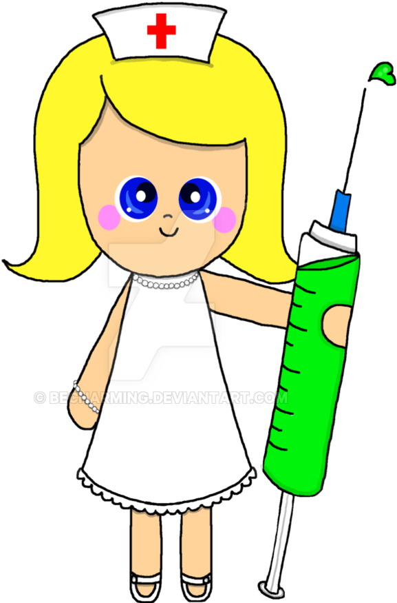 Blonde Nurse By Becharming - Cartoon (894x894)
