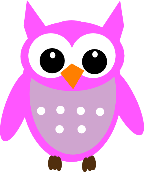 Pink Hoot Owl Clip Art At Clker - Baby Owl Clip Art (498x595)