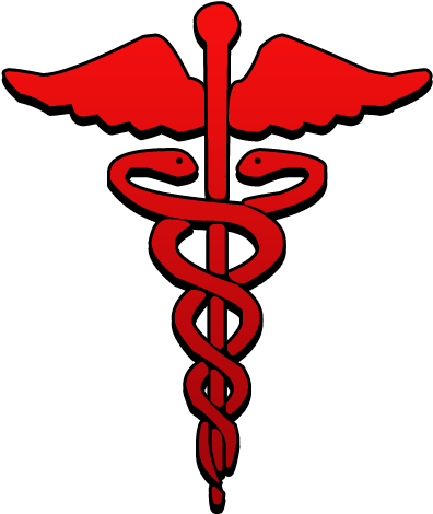Staff Of Hermes Medicine Symbol Clip Art - Caduceus Red (512x512)