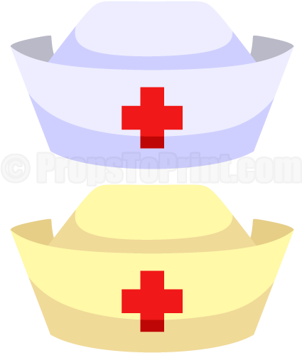 Printable Nurse Hat Photo Booth Prop - Nursing Photo Booth Layout (458x593)
