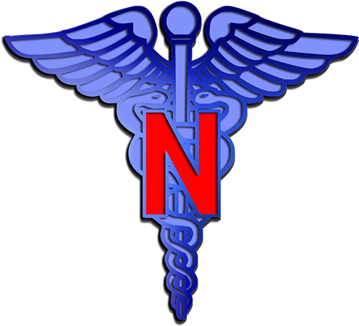 Nurse Medical Blue Caduceus Symbol Clip Art - Nursing Symbol (512x512)