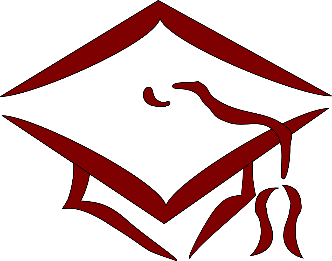 Graduation And Commencement - Red Cap And Gown (1280x1006)