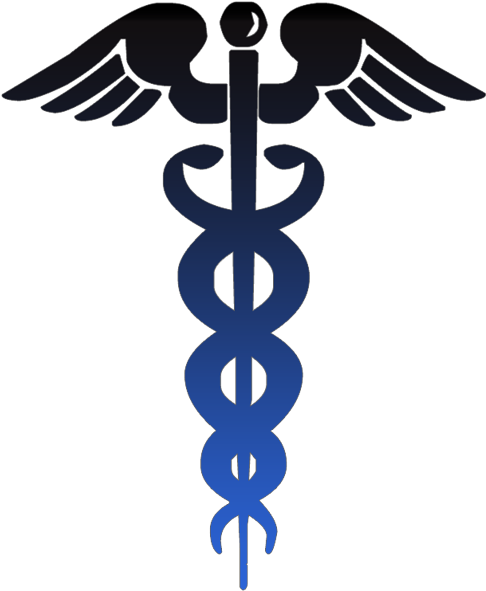 Caduceus Symbol Black Blue - Medical Assistant Caduceus (600x600)