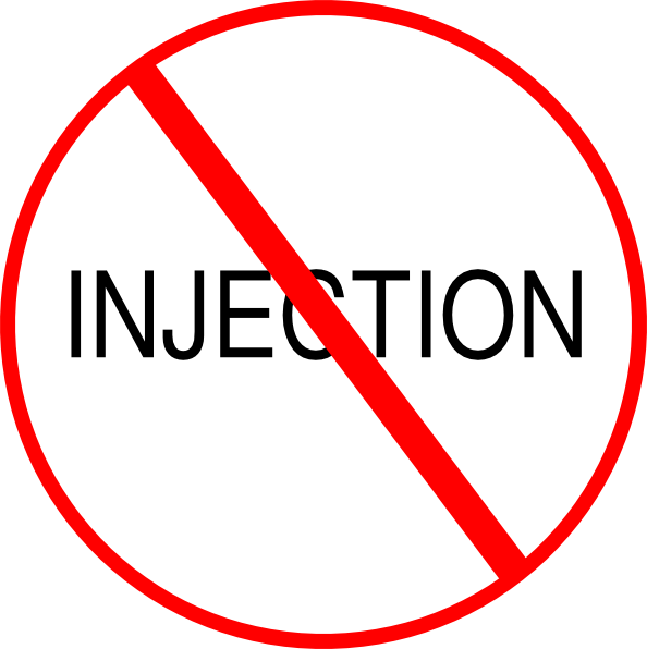 Injection Clip Art At Clker - No Injection Clipart (594x596)
