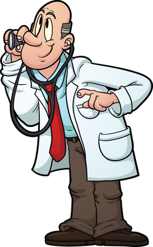 Physician Assistant Clipart - Stethoscope Cartoon Doctor (311x500)