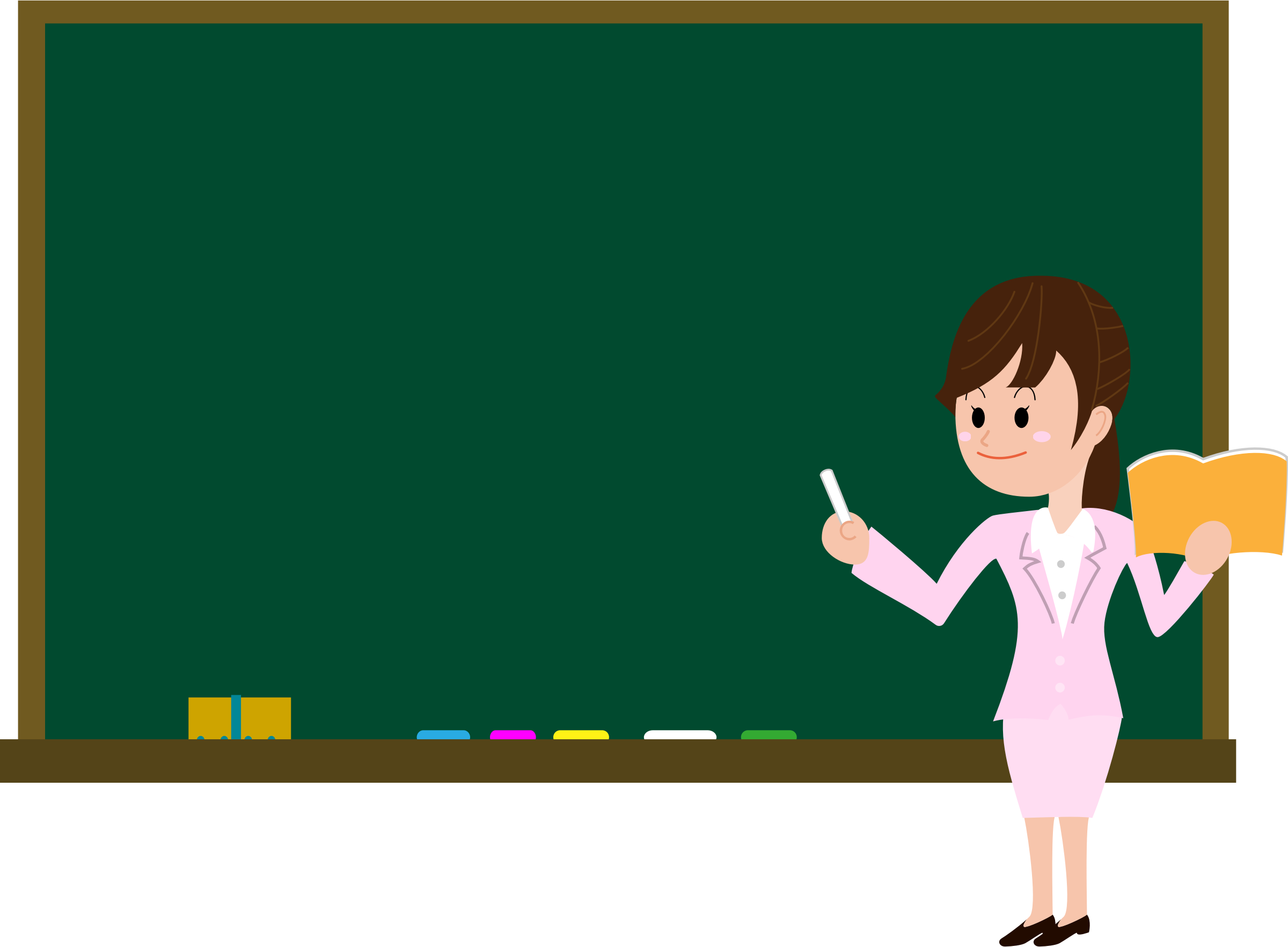 Clipart - Teacher With Chalkboard Clipart (2400x1764)