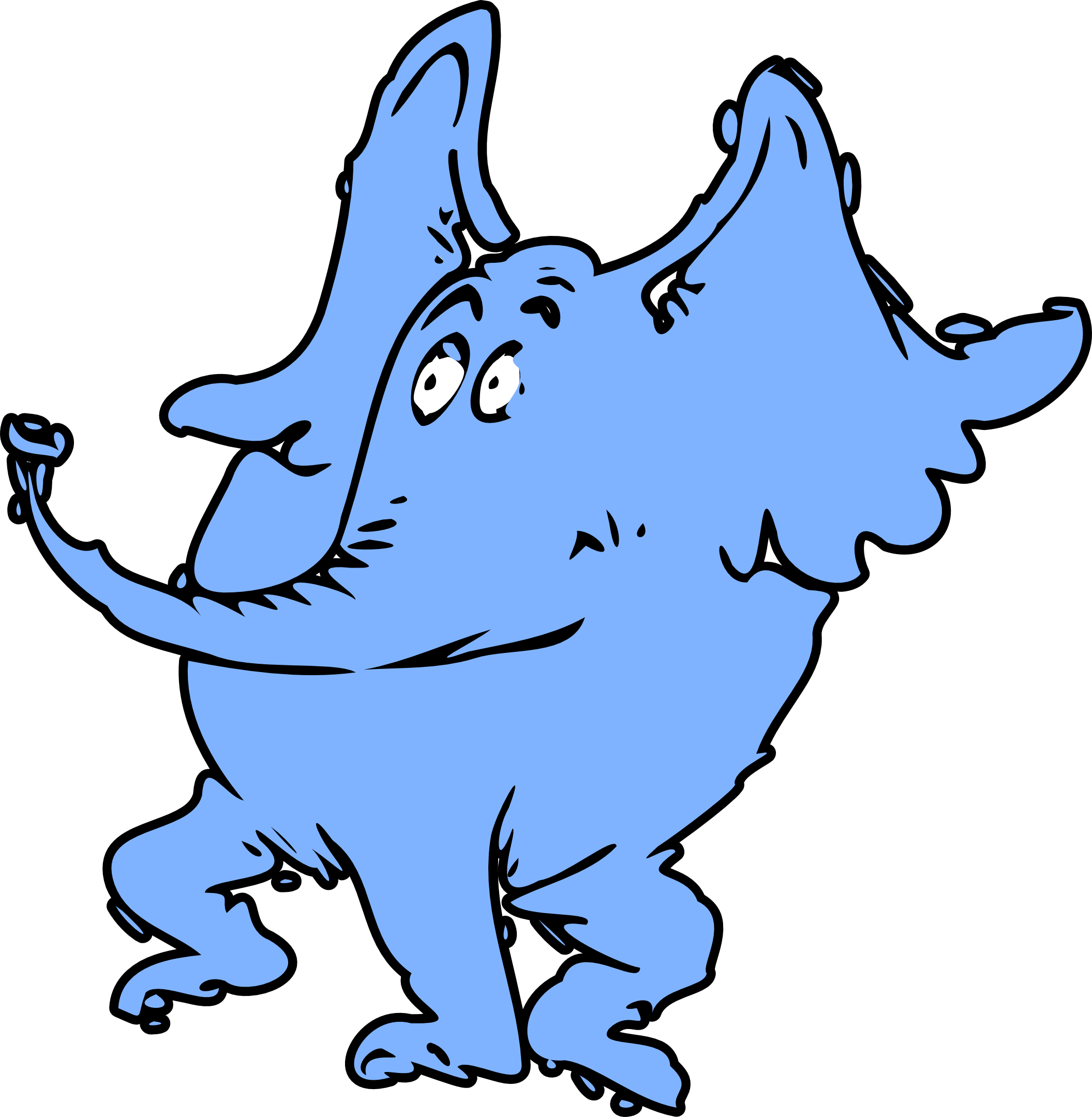 Wall Dr Seuss Horton The Elephant Character Kids Room - Dr Seuss Characters Png (2111x2159)