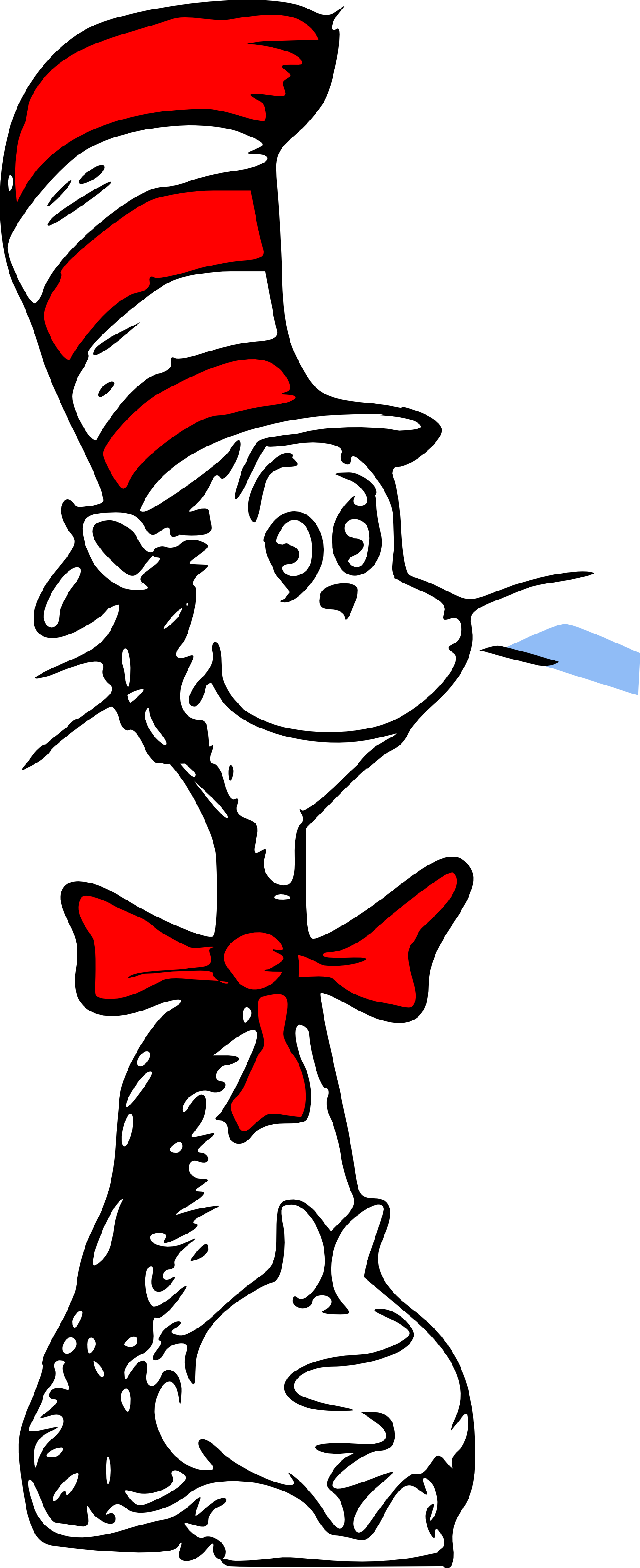 Wall Dr Seuss Cat In Hat Character For Kids Room Cartoon - Cat In The Hat (1355x3319)