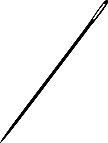 Black Needle Clip Art At Clker - Long Stick (450x594)