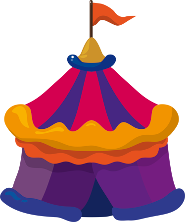 Circus Tent Kids Stickers - Carpa De Circo Infantil (374x448)