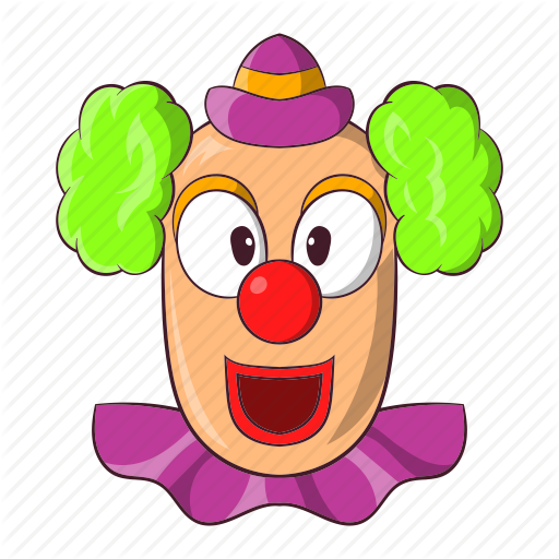 Circus Clown - Cabeza De Payaso Animado (512x512)