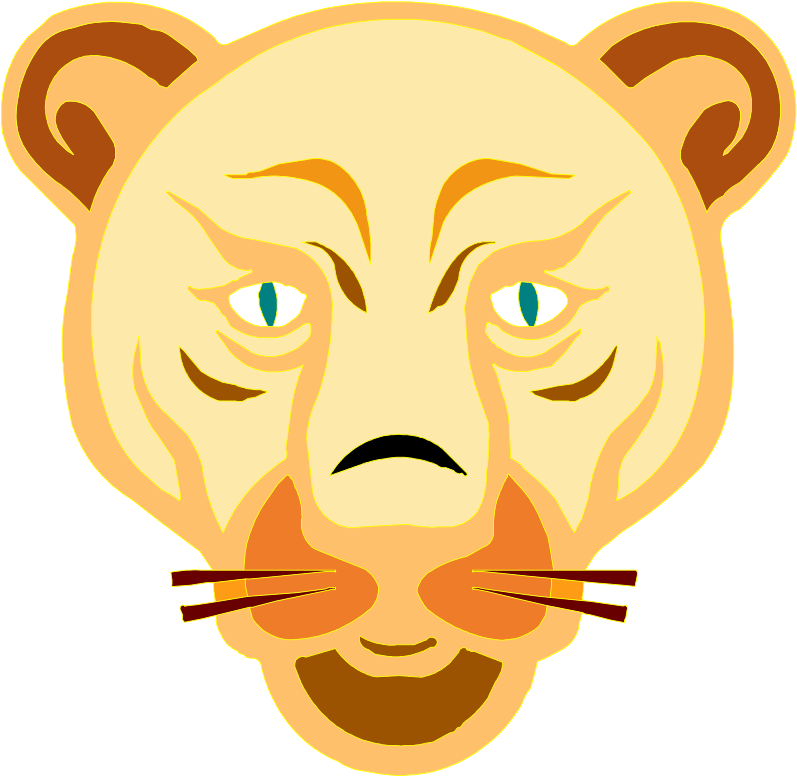 Vector Lion Face - Cartoon Lion Face (900x900)