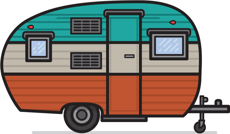 Caravan Clipart Vintage Camper - Camper Clipart (800x502)
