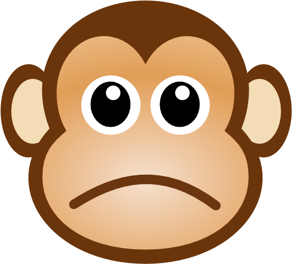 Stuffed Animal Clipart Sad - Monkey Face Cartoon (600x561)