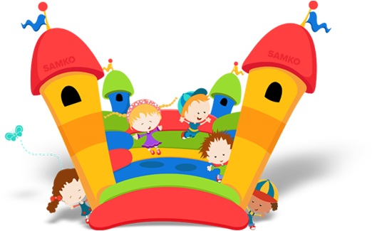 Carneval Clipart Kiddie - Jumping Castle Vector (560x324)