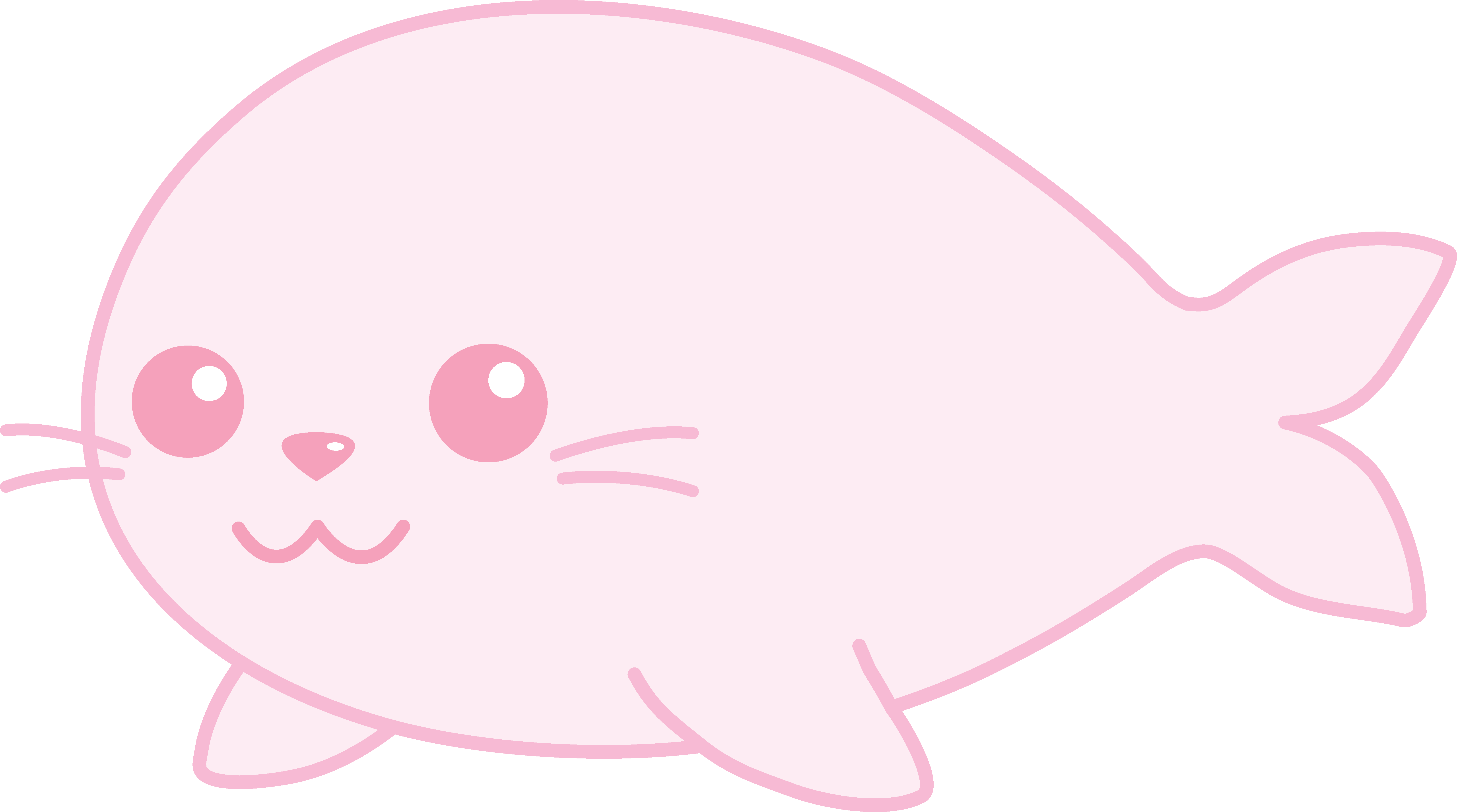Seal Clipart Pink - Cron (6578x3668)