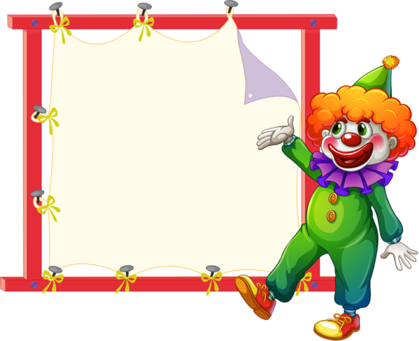 Party Clown With Poster - Background Clown (600x488)