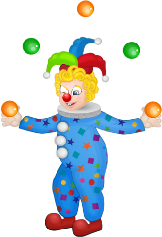 Blue Party Clown Wearing Blue Jacket - Clown (500x500)