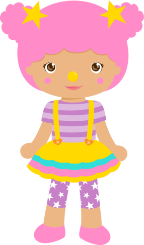 Cute Clipart Minus - Palhacinha Do Circo Rosa (286x487)