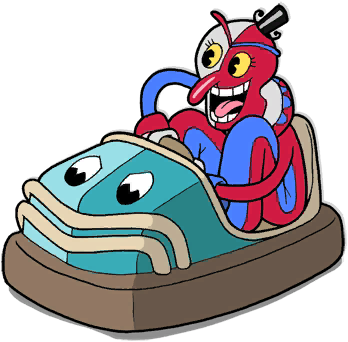 Bumper Cars - Cuphead Beppi The Clown (393x351)
