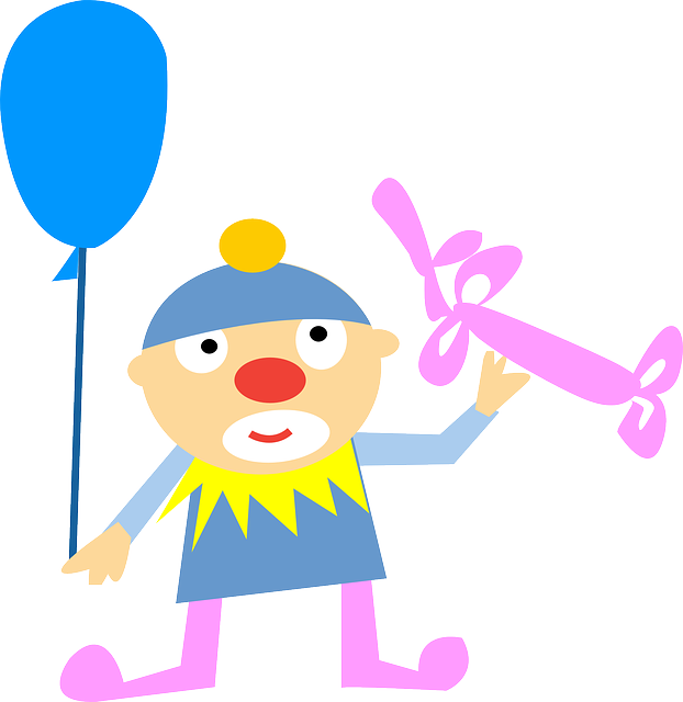 People Clown, Balloon, Character, Cute, Happy, Man, - Clown Vector Png (622x640)