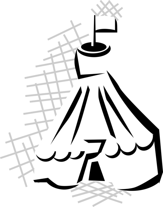 Vector Illustration Of Big Top Circus Carnival Tent - Vector Illustration Of Big Top Circus Carnival Tent (550x700)