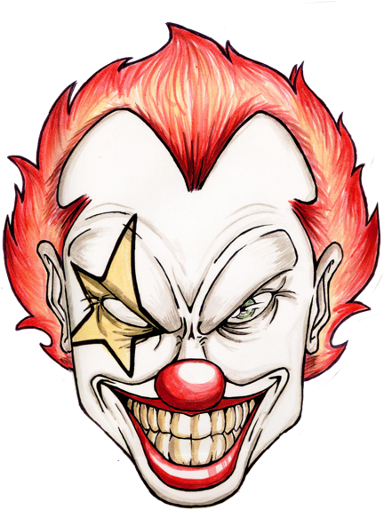 Scary Cartoon Clowns - Scary Clown Face Cartoon (600x600)