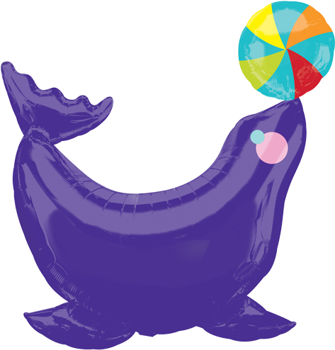 28" Simon The Circus Seal Supershape Foil Balloon - Circus Balloon Cartoon (500x500)