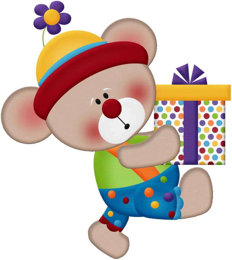 Aw Circus Bear 6 - Birthday Teddy Cartoons Png (805x900)