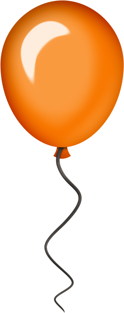 Circus Magic - Orange Balloon Clipart (519x1280)