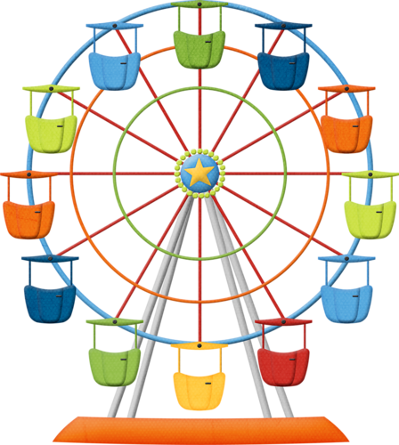 Cards - Clip Art Ferris Wheel (448x500)